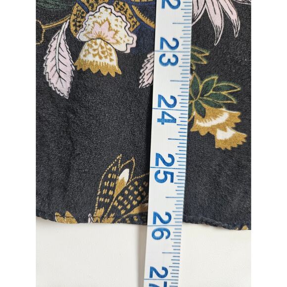 A.L.C. Cooper Ruffle Open Back Floral Print Silk Top, Size 8 - Picture 11 of 12